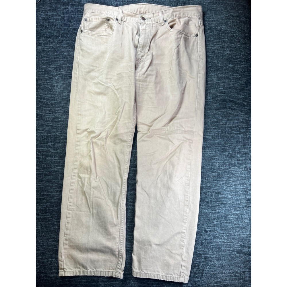 Levi's 505 Regular Fit Pants Mens 36x30 Tan Khaki Straight Leg Cotton Twill